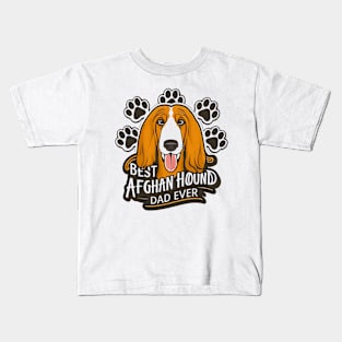 Best Afghan Hound Ever Funny Quote Vintage Dad Lover Kids T-Shirt